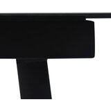  Vrtni blagovaonski stol crni 150 x 80 x 74 cm čelik i staklo | shoptok.hr