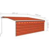 vidaXL Ročno zložljiva tenda s senčilom 4x3 m oranžna in rjava | Shoptok.si