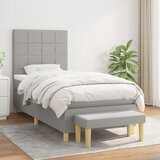  Okvir kreveta s oprugama i madrac svjetlosivi 80x200cm tkanina | shoptok.hr