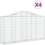  Lučne gabionske košare 4 kom 200x30x100/120cm pocinčano željezo | shoptok.hr
