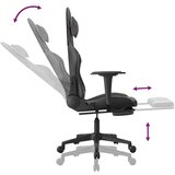  Gaming stol z oporo za noge črno in sivo umetno usnje, (21152225) | Shoptok.si