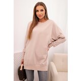 Kesi Women's cotton sweatshirt with a wide hem beige | Shoptok.si