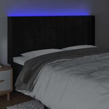  Uzglavlje crno 203 x 16 x 118/128 cm baršunasto | shoptok.hr