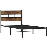 vidaXL Kovinski posteljni okvir brez vzmetnice dimljen hrast 80x200 cm | Shoptok.si