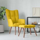  Stolica za opuštanje s osloncem za noge boja senfa baršunasta | shoptok.hr