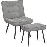  Stolica za opuštanje s osloncem za noge svjetlosiva baršunasta | shoptok.hr