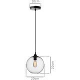 Toolight viseća staklena stropna svjetiljka APP311-1CP loft | shoptok.hr