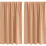vidaXL Zavjese sa zavjesama 2 pcs Svjetlosmeđa 140 x 140 cm Poliester | shoptok.hr