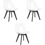 Mark stolica - prozirne / crne noge x 3 | shoptok.hr