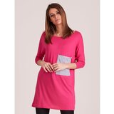 Fashion Hunters Women's tunic with a pocket, pink | Shoptok.si