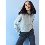 Sinsay Debeli pulover s ukrasnim gumbima i dodatkom vune | shoptok.hr