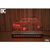 Black Cut 3D lampa jednobojna - zastava 101 ( C06 )