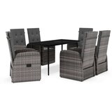  7-dijelni vrtni blagovaonski set s jastucima sivi | shoptok.hr
