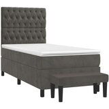 Box spring krevet s madracem tamnosivi 80 x 200 cm baršunasti | shoptok.hr
