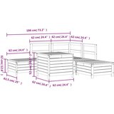 6-dijelni set vrtnih sofa bijeli od masivne borovine | shoptok.hr