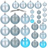  Set Božićnih kuglica svijetloplave boje, 30 komada | shoptok.hr
