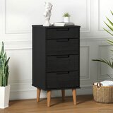  Komoda MOLDE Crna 40 x 35 x 82 cm Masivna borovina Cijene