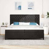 vidaXL Postelja z vzmetnico Črna 200x200 cm Žamet, (22052226) | Shoptok.si