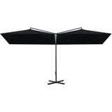  Dvojni senčnik z jeklenim drogom črn 600x300 cm | Shoptok.si