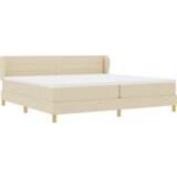  Box Spring Postelja z Vzmetnico Krem 200x200 cm Tkanina, (22052074) | Shoptok.si