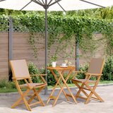 vidaXL 3-dijelni bistro set od tkanine i masivnog drva smeđesivi Cijene