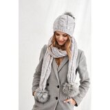 Fasardi Winter set: hat and scarf, light gray-pink | shoptok.hr