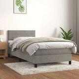 Box spring postelja z vzmetnico svetlo siva 100x200 cm žamet, (20726072) Cene
