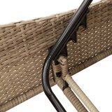 vidaXL Ležalnik z blazino bež 114x205x73 cm poli ratan | Shoptok.si