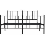  Metalni okvir kreveta uzglavlje i podnožje crni 120x200 cm | shoptok.hr