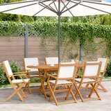 Maison Chic Zložljivi Vrtni Stoli - Stol za vrti 6 kosov kremno belo blago in trden les JS3022, (21875765) | Shoptok.si