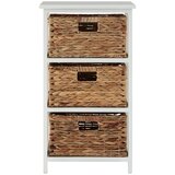 Premier Housewares Bela/naravna visoka komoda iz masivne pavlonije 41x70 cm Padstow – Cene