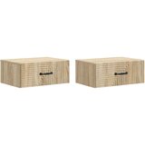  Noćni ormarić za montažu na zid s ladicama 2 pcs Hrast sonoma | shoptok.hr