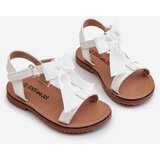 Boto White Kids' Patent Sandals with Bow and Velcro Strap Joratia | Eponuda.ba