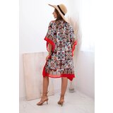 Kesi Włoski Women's beach poncho with oriental pattern turquoise | Shoptok.si