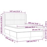  Krevet box spring s madracem LED crni 140x190 cm od tkanine | shoptok.hr