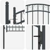 vidaXL Ograjna vrata Siva 100 x 100 cm Jeklo s prašnim premazom | Shoptok.si