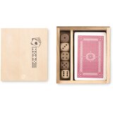 DRUŠTVENA set igraće karte i kockice Las Vegas u drvenoj kutiji 10x9x2 cm | shoptok.hr