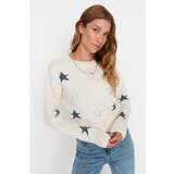 Trendyol Ecru Jacquard Knitwear Sweater Cene