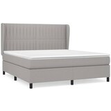  The Living Store Box spring postelja z vzmetnico svetlo siva 160x200 cm žamet - Box Spring Postelja, (21449914) | Shoptok.si