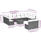  13-dijelni set vrtnih sofa od poliratana s jastucima sivi | shoptok.hr