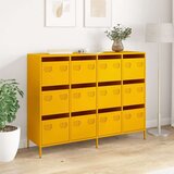 vidaXL Komoda gorčično rumena 135x39x103,5 cm hladno valjano jeklo | Shoptok.si