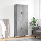 vidaXL Visoka komoda betonsko siva 69,5x34x180 cm inženirski les | Shoptok.si