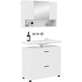  Set namještaja za kupaonicu s ladicama 2 pcs Visoki sjaj bijela | Shoptok.si