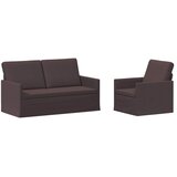  Set sofe 2 pcs Tamno smeđa Tkanina - Tamno smeđa Jednostruka + Dvostruka (140 cm) | shoptok.hr