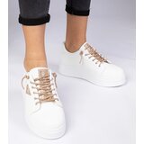 Gemre White sneakers with champagne rhinestones Treysi Cene