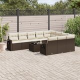  11-dijelni set vrtnih sofa od poliratana s jastucima smeđi | shoptok.hr