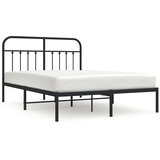  Metalni okvir za krevet s uzglavljem crni 140x200 cm | shoptok.hr