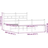 vidaXL Posteljni okvir brez vzmetnice hrast 140x200 cm inženirski les | Shoptok.si