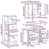 vidaXL set namještaja za kupaonicu 3 pcs crni hrast 80 x 33 x 60 cm | shoptok.hr