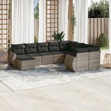  10-dijelni set vrtnih sofa od poliratana s jastucima sivi | shoptok.hr